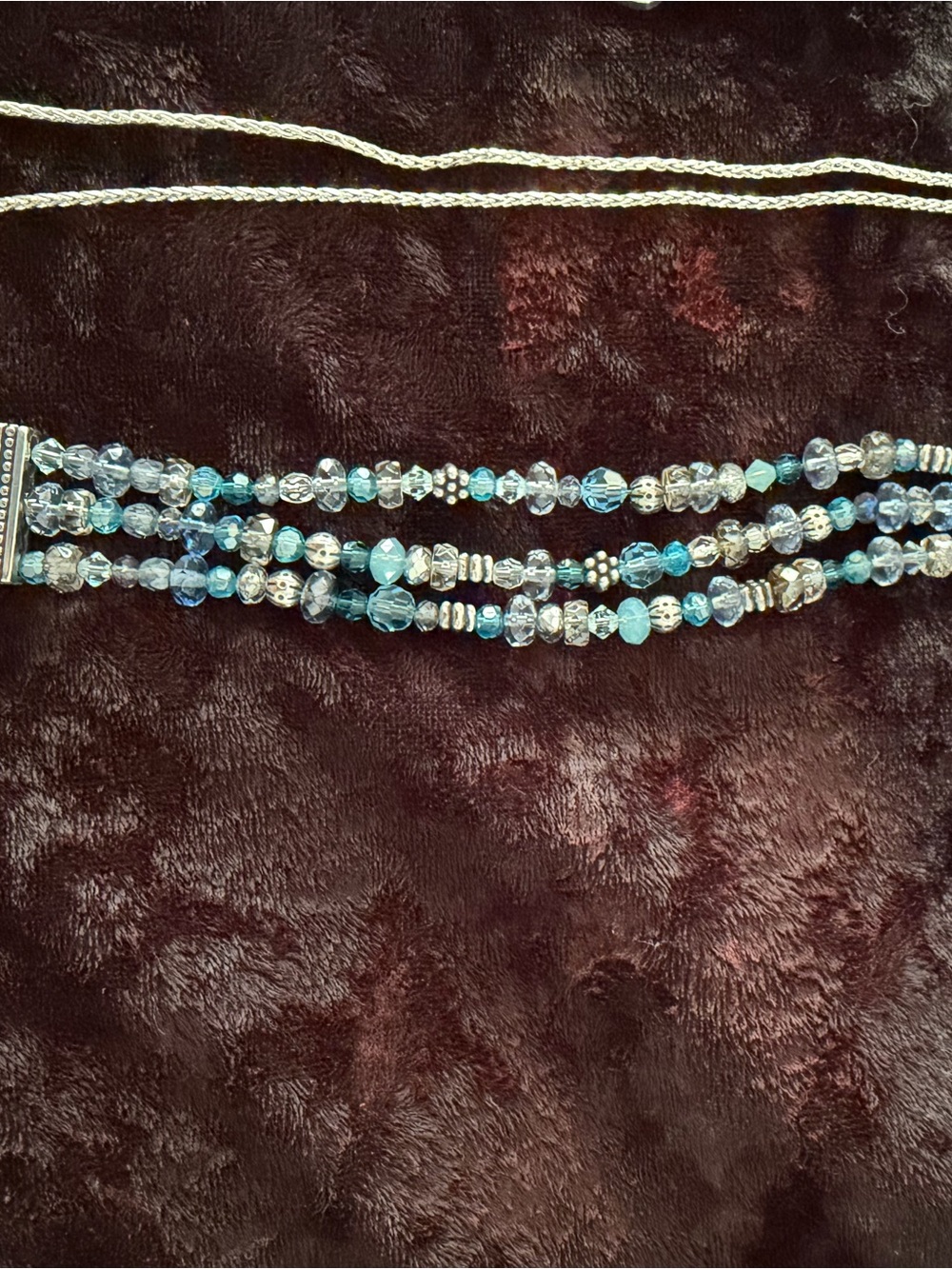 Brighton Silver-Tone Blue Crystal Necklace and Bracelet and earring Set - Picture 7 of 10